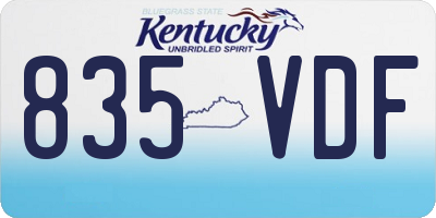 KY license plate 835VDF