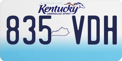 KY license plate 835VDH
