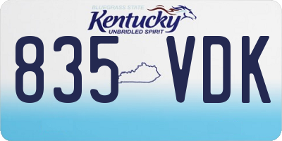 KY license plate 835VDK