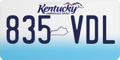 KY license plate 835VDL