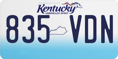 KY license plate 835VDN