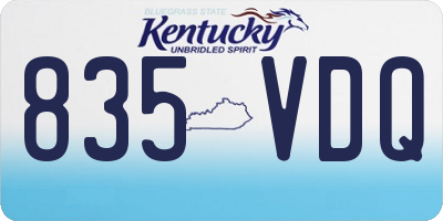 KY license plate 835VDQ