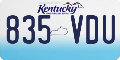 KY license plate 835VDU