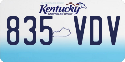 KY license plate 835VDV