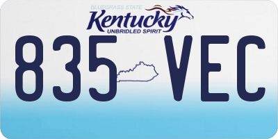 KY license plate 835VEC