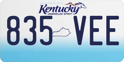 KY license plate 835VEE