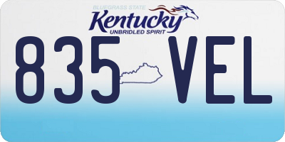 KY license plate 835VEL