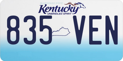 KY license plate 835VEN
