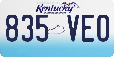 KY license plate 835VEO