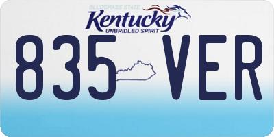 KY license plate 835VER