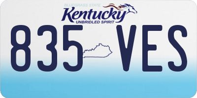 KY license plate 835VES