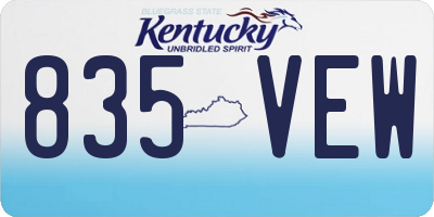 KY license plate 835VEW