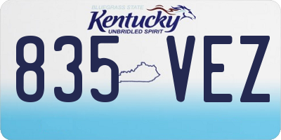 KY license plate 835VEZ