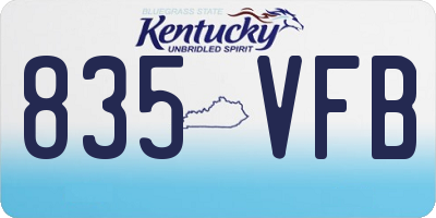 KY license plate 835VFB