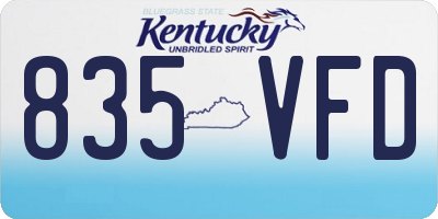KY license plate 835VFD