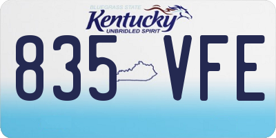 KY license plate 835VFE