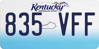 KY license plate 835VFF