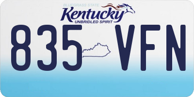 KY license plate 835VFN