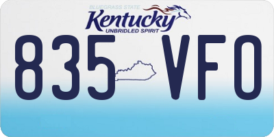 KY license plate 835VFO
