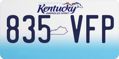 KY license plate 835VFP