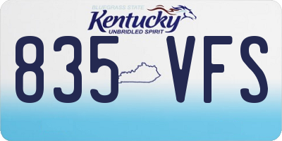KY license plate 835VFS