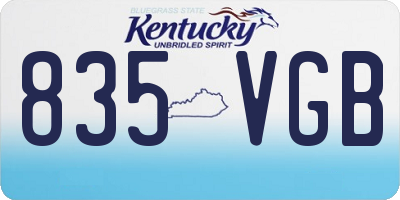 KY license plate 835VGB