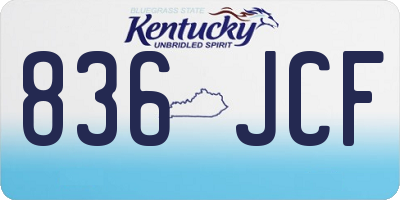 KY license plate 836JCF