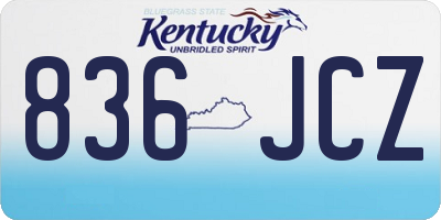 KY license plate 836JCZ