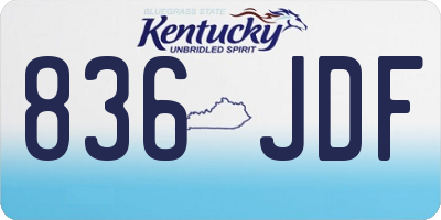 KY license plate 836JDF