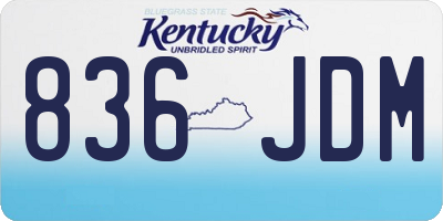 KY license plate 836JDM