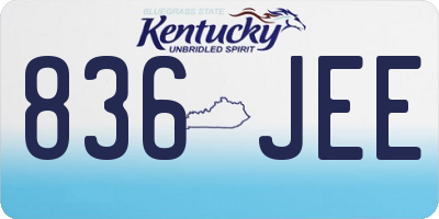KY license plate 836JEE