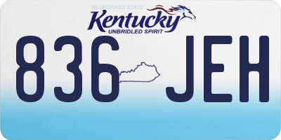 KY license plate 836JEH