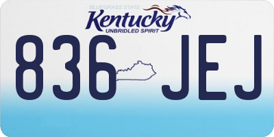 KY license plate 836JEJ
