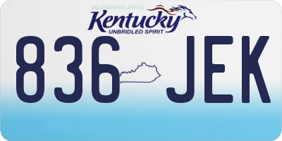 KY license plate 836JEK