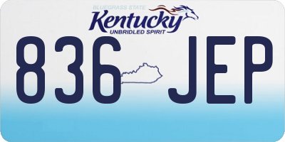 KY license plate 836JEP