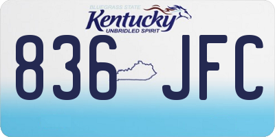KY license plate 836JFC