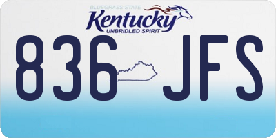 KY license plate 836JFS