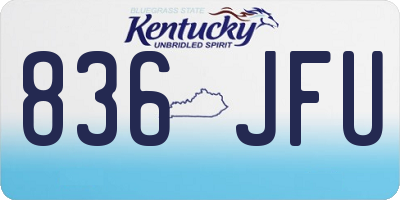 KY license plate 836JFU
