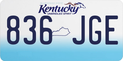 KY license plate 836JGE