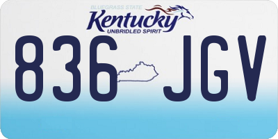 KY license plate 836JGV