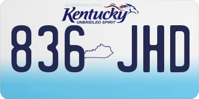 KY license plate 836JHD