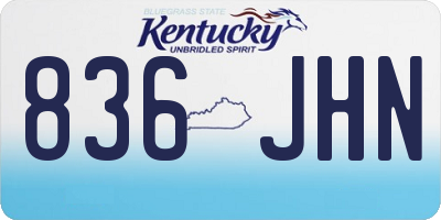 KY license plate 836JHN