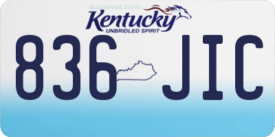 KY license plate 836JIC