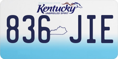 KY license plate 836JIE
