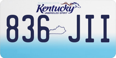 KY license plate 836JII