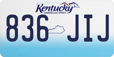 KY license plate 836JIJ