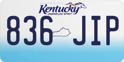 KY license plate 836JIP