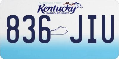 KY license plate 836JIU