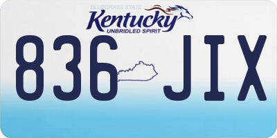 KY license plate 836JIX