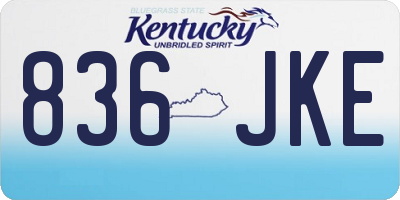 KY license plate 836JKE